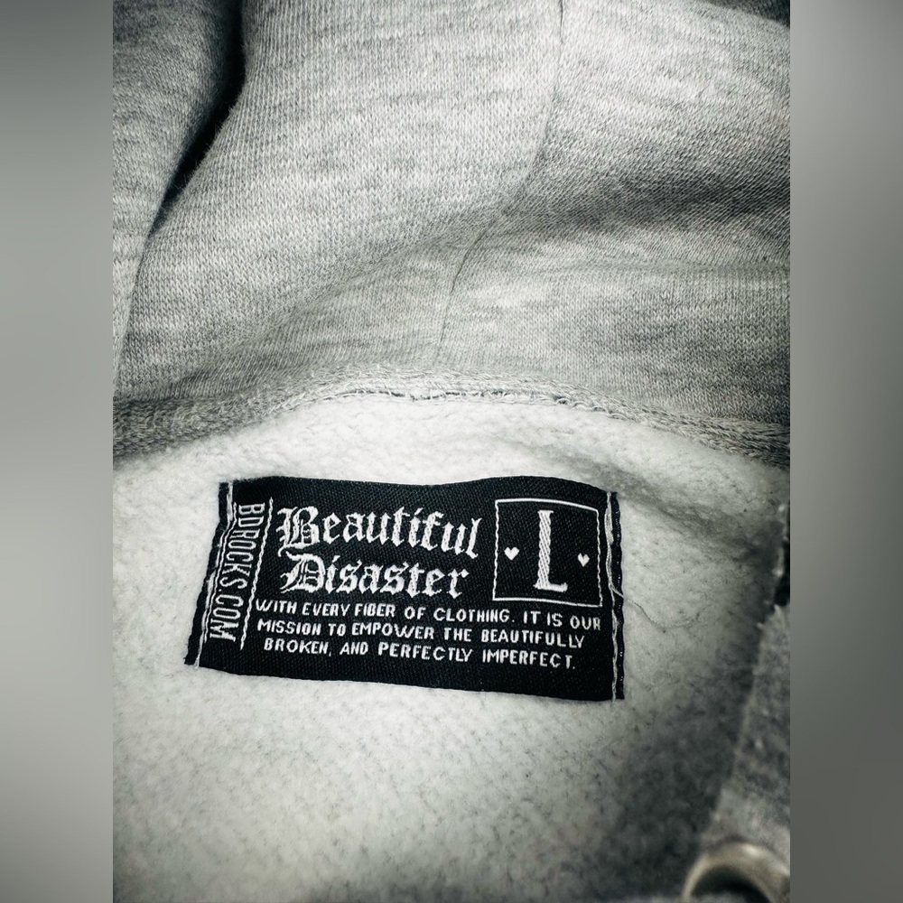 Beautiful Disaster All-Over Print Hoodie – Size Large - Picture 3 of 9